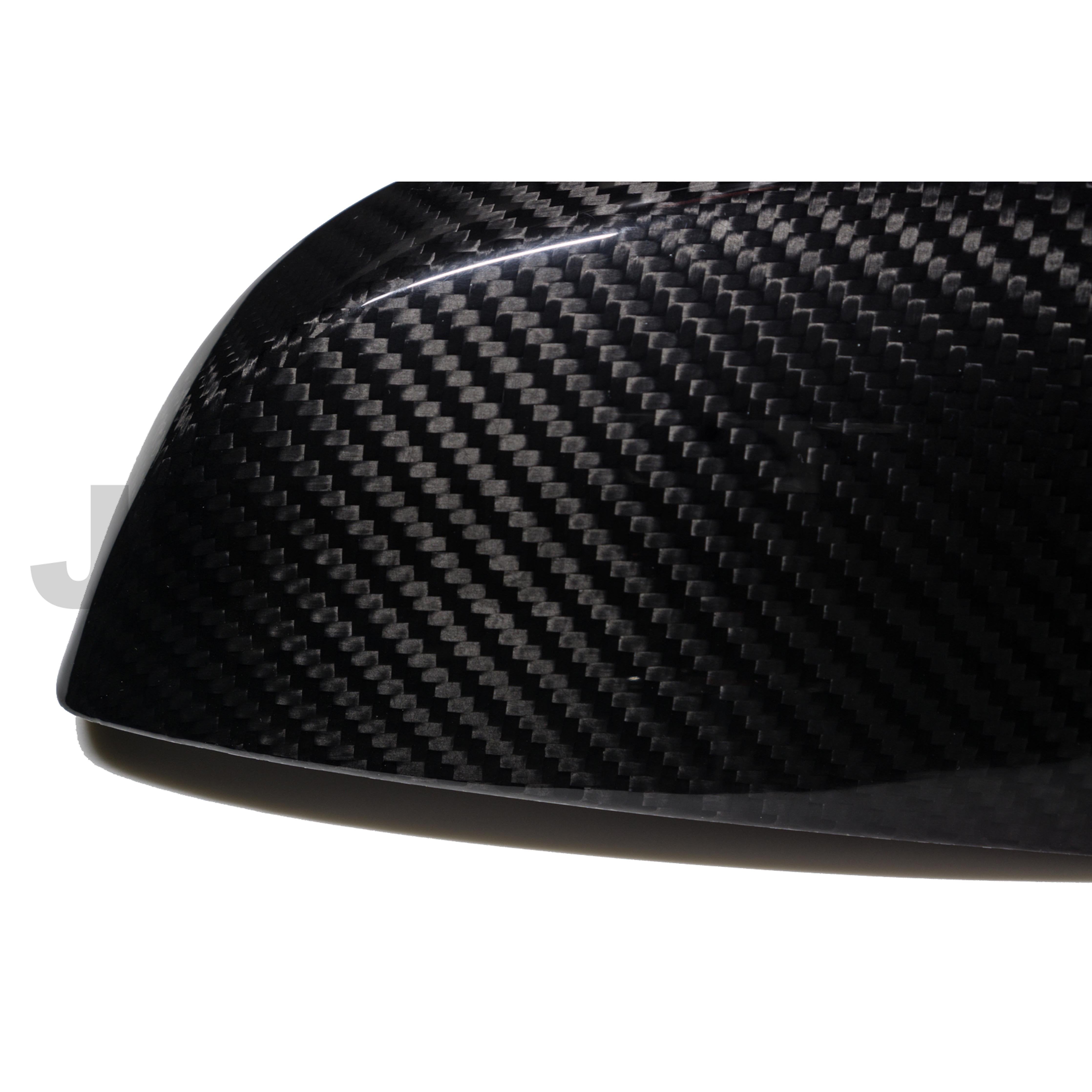 JDMuscle, JDMuscle Tanso Carbon Fiber Side Mirror Covers w/o Turn Signal - 2015-2021 Subaru WRX/STI