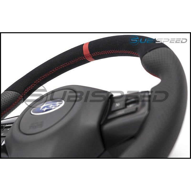 SubiSpeed, SUBISPEED KV STYLE ALCANTARA FIBER / LEATHER STEERING WHEEL - 2015+ WRX / 2015+ STI