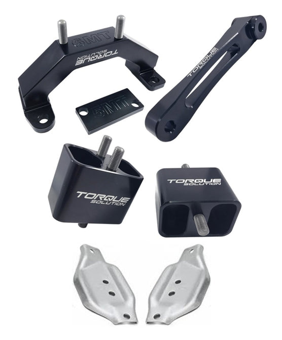 Torque Solution, Torque Solution 02-14 WRX / 04-21 STI Solid Billet Mount Package w/ Subaru OEM Mount Plates | TS-SU-123SB-PL