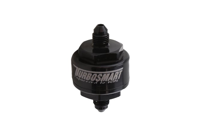 Turbosmart, Turbosmart Billet Turbo Oil Feed Filter 44um -4AN Black Universal | TS-0804-1002