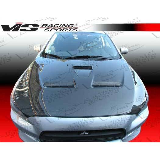 VIS Racing, VIS Racing Carbon Fiber Hood OEM Style for Mitsubishi EVO 10 4DR 2008-2015 (08MTEV104DOE-010C)