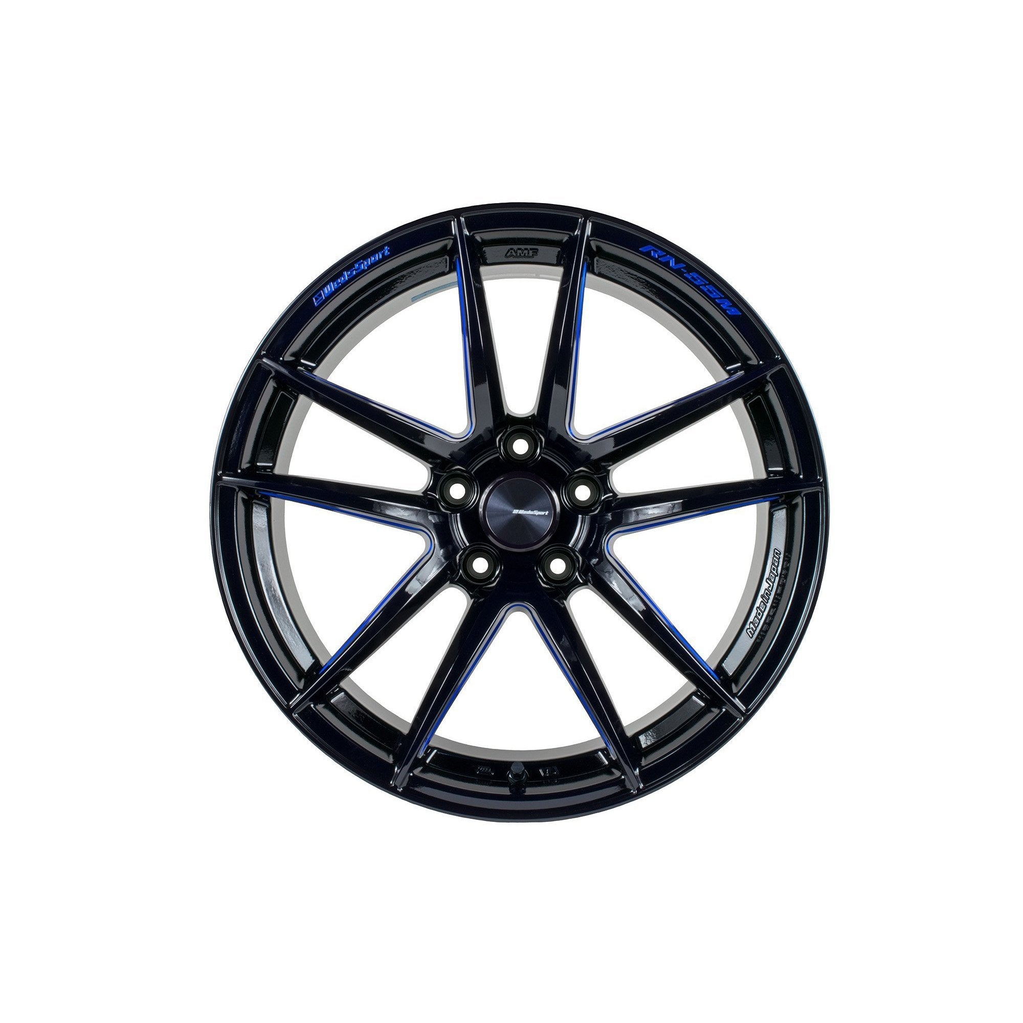 WedsSport, WedsSport RN-55M 18x9 +45 5x120 Black Blue Machine Wheel - Universal