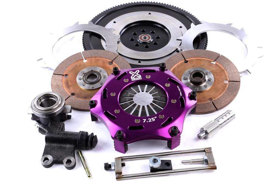 XClutch, XClutch Clutch Kit 7.25 in. Twin Solid Ceramic Discs w/ Flywheel Subaru STI 2004-2021 | XKSU18521-2E