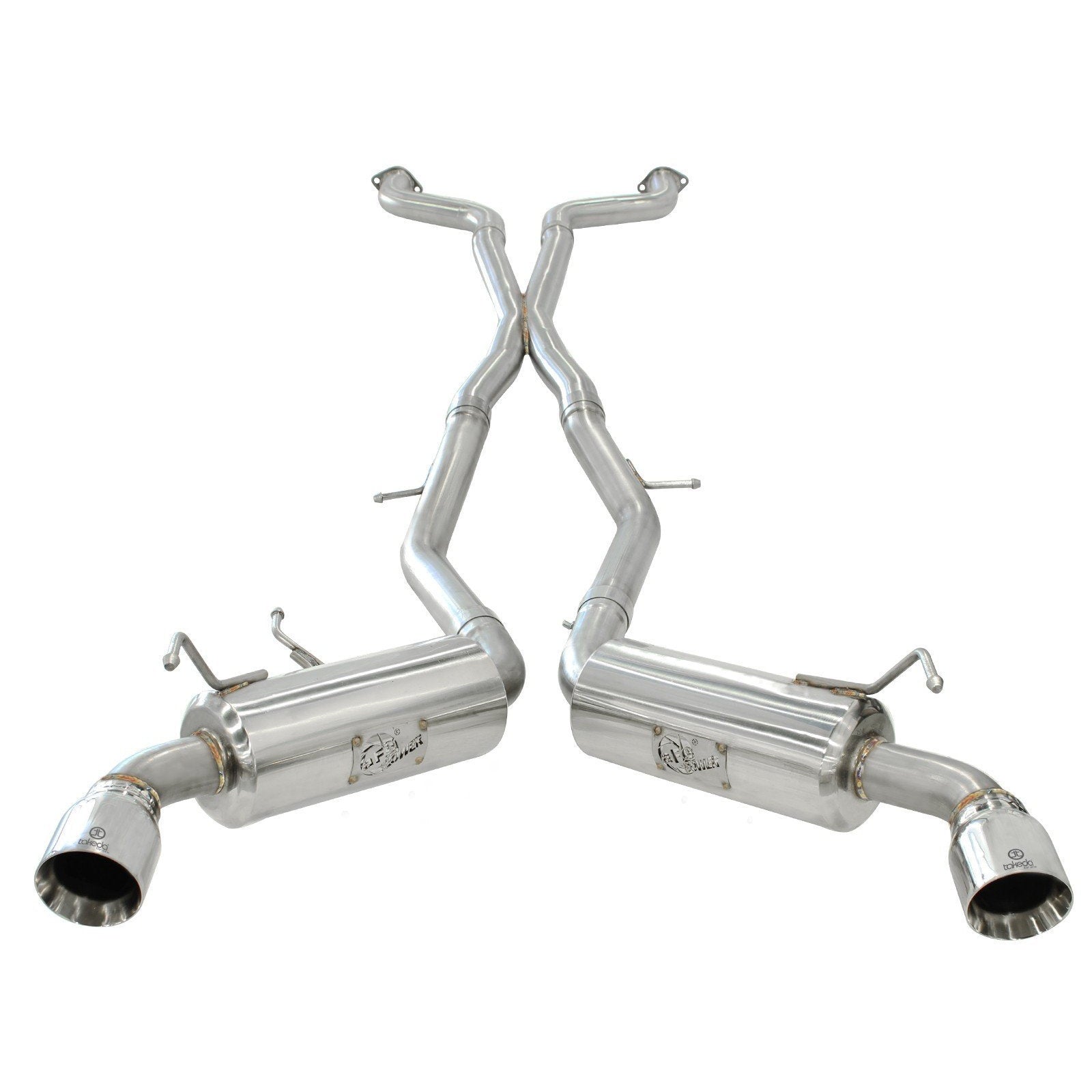 aFe, aFe Takeda 2.5inch SS Polished Tips Exhaust Cat Back Nissan 370Z 2009-2016 (49-36107)