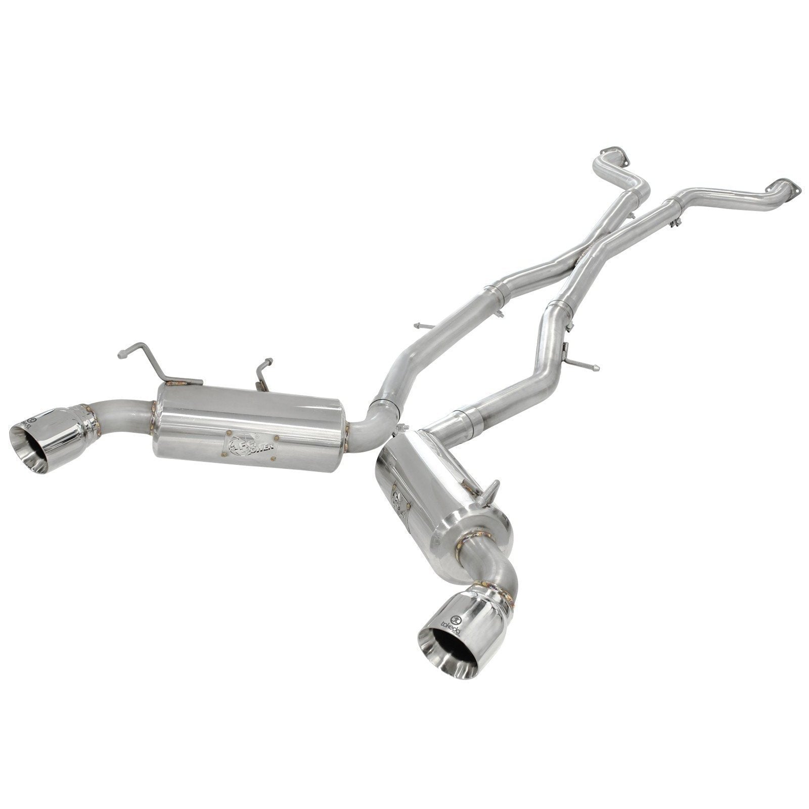 aFe, aFe Takeda 2.5inch SS Polished Tips Exhaust Cat Back Nissan 370Z 2009-2016 (49-36107)